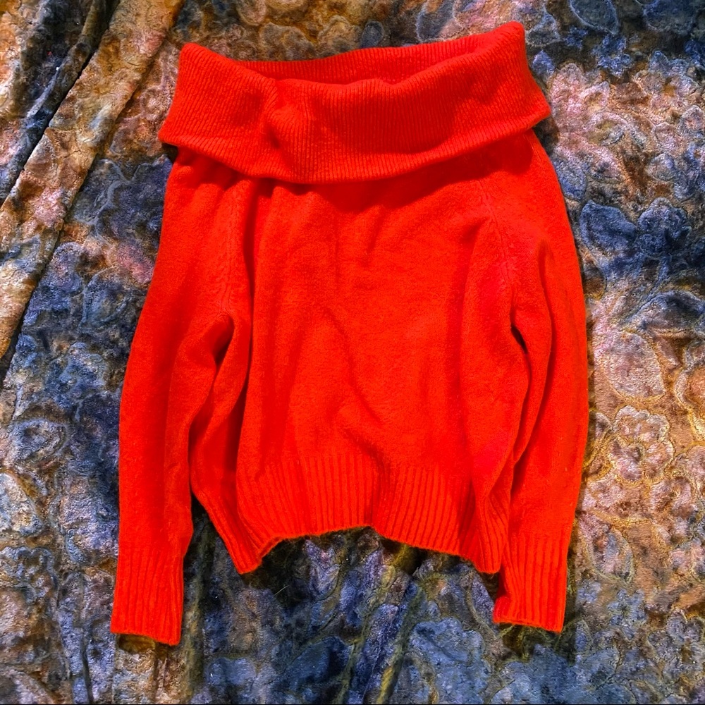 60s Style Off The Shoulder Sweater